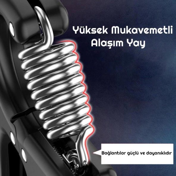 Sertlik Ayarlanabilir 5-60kg Direnç Sayaçlı El Egzersiz Yayı Kırmızı Yeşil - 5