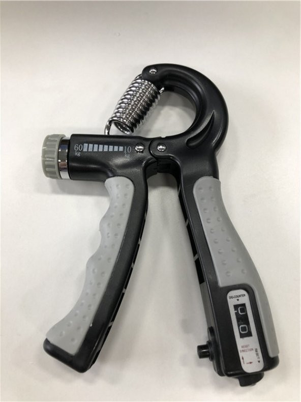 Sertlik Ayarlanabilir 5-60kg Direnç Sayaçlı El Egzersiz Yayı Kırmızı Siyah - 3