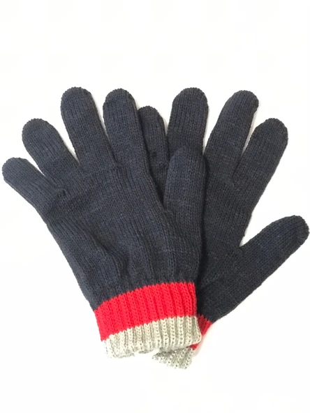 Lacivert Erkek Çocuk Eldiven 8-12 Yaş  Gri 8-12 Yaş - 2