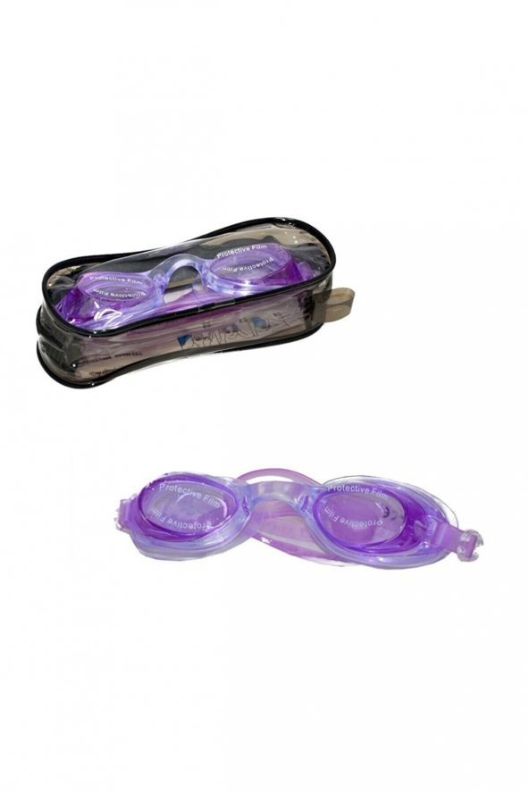 Çocuk Yüzücü Gözlüğü PVC Çantalı Mavi 8-12 yaş Lila 8-12 Yaş - 5