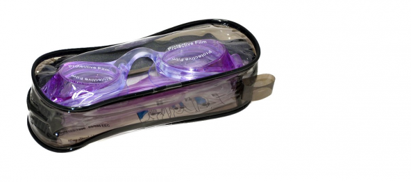 Çocuk Yüzücü Gözlüğü PVC Çantalı Mavi 8-12 yaş Lila 8-12 Yaş - 6