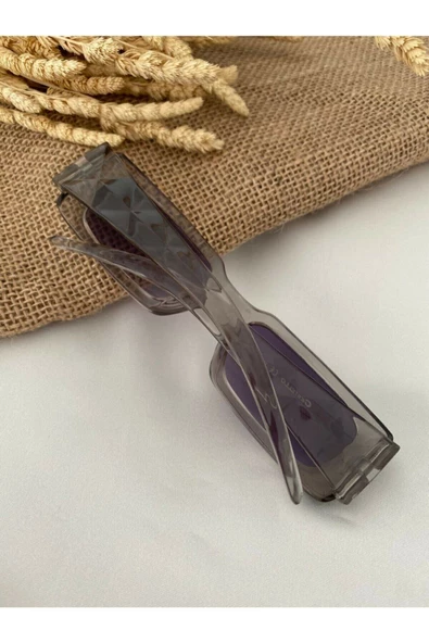 Vintage Model Baklava Desen Detaylı Füme Unisex Güneş Gözlüğü  Füme Tek Ebat - 6