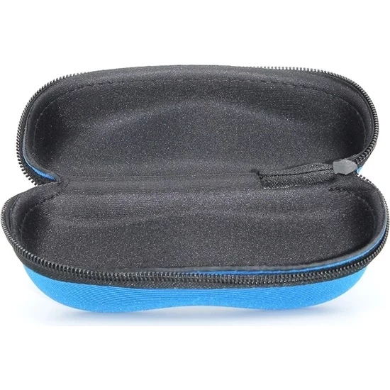 Fermuarlı Gözlük Kılıfı Gözlük Kabı Gri Mavi - 3