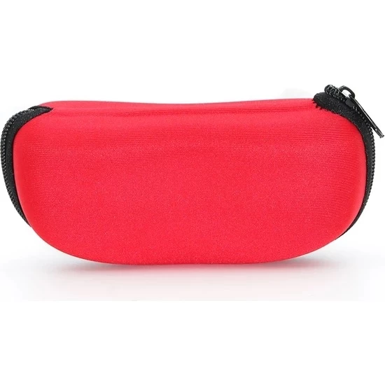 Fermuarlı Gözlük Kılıfı Gözlük Kabı Gri  Kırmızı - 4