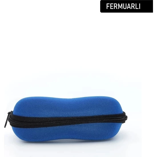 Fermuarlı Gözlük Kılıfı Gözlük Kabı Gri Mavi - 4