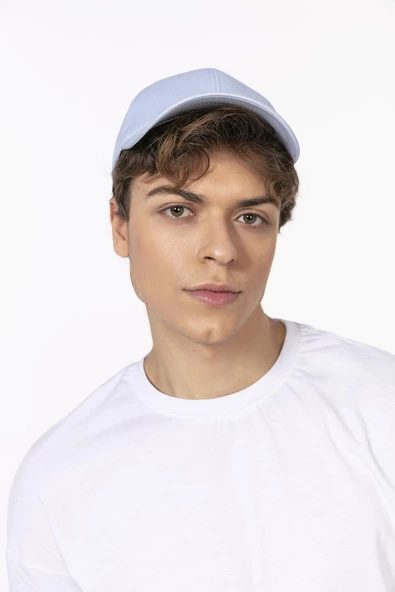 Erkek Düz Renk Şapka  Açık Mavi Tek Ebat - Resim 3