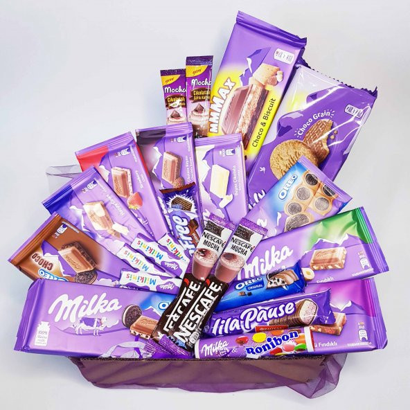 Milka Çikolata Özel Hediye Seti LÜKS MEGA PAKET Milka Kalpleri Yumuşatan Çikolata M11