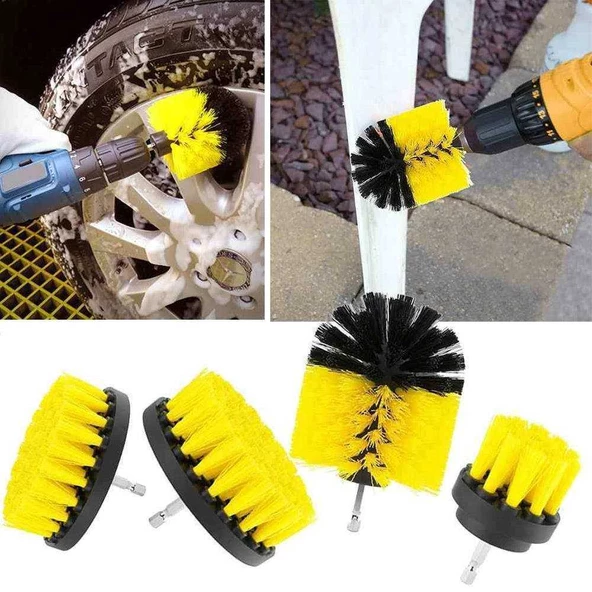 Matkap Uyumlu Uzatma Aparatlı Temizleme Fırça Seti 6 Parça S/S - 5