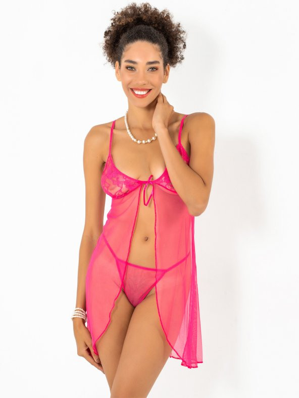 Ön Kısmı Açık 2li Gecelik Takımı - Resim 6