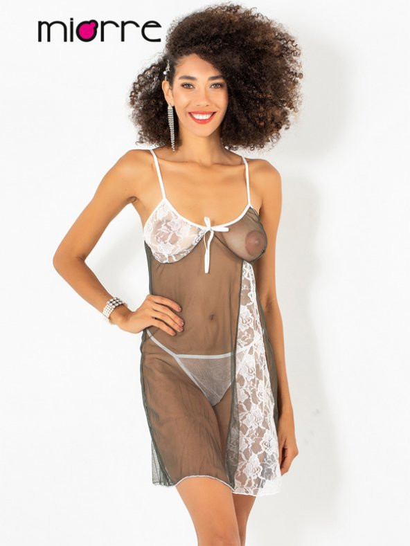 Dantel Detaylı Gecelik Takımı - Resim 3