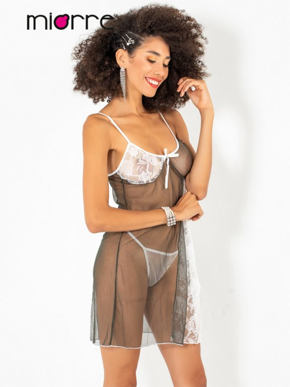 Dantel Detaylı Gecelik Takımı - Resim 5