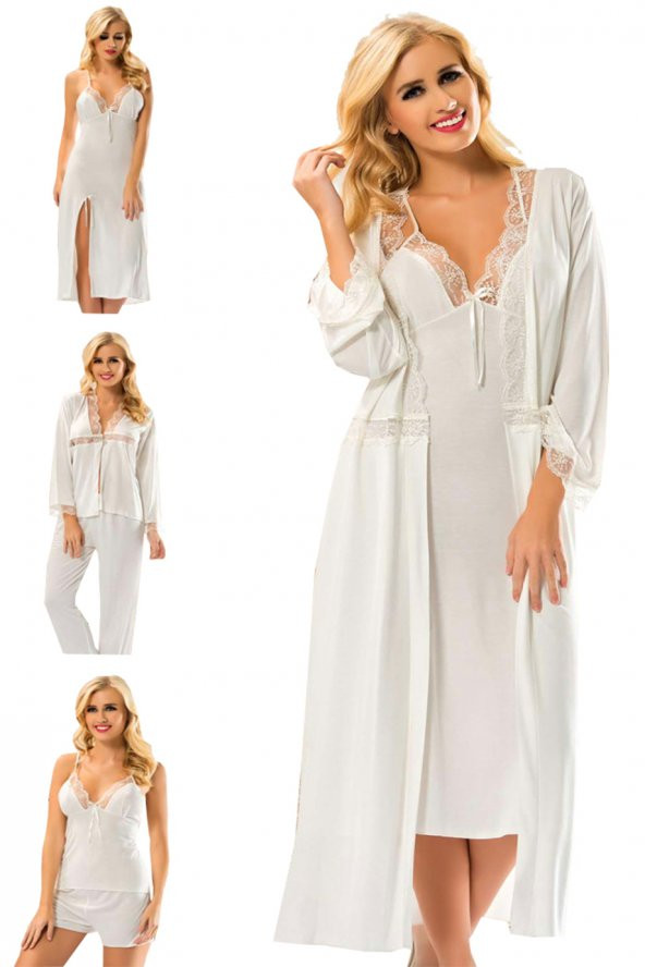 Penye Ekru Çeyizlik 6 lı Set - Resim 2