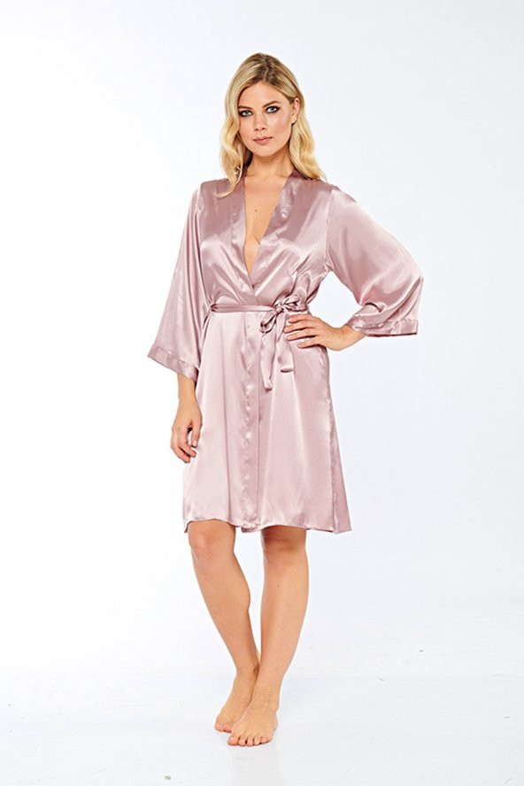 İpek Saten Vizon Sabahlık - Resim 2