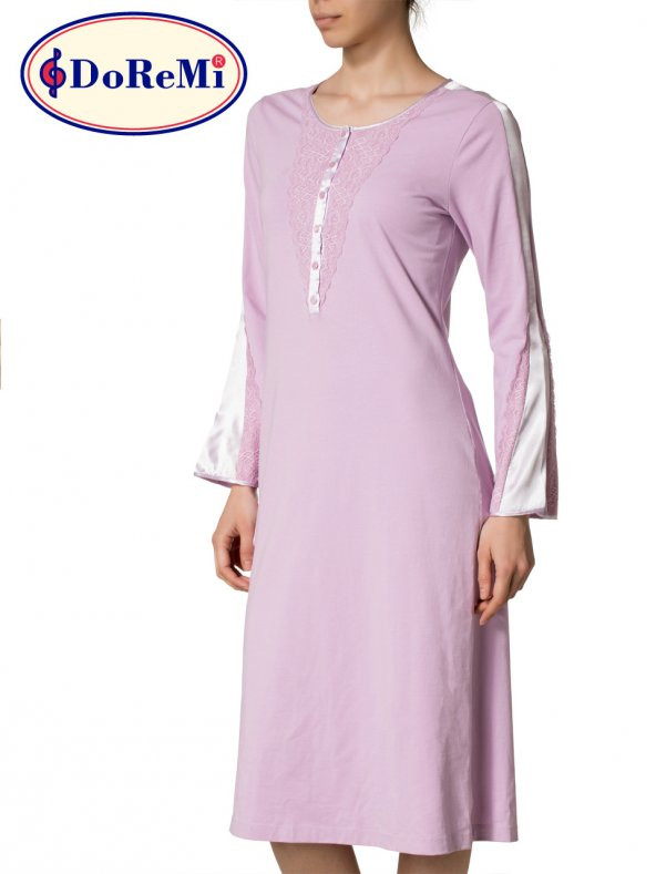 Uzun Kollu Penye Gecelik - Resim 6