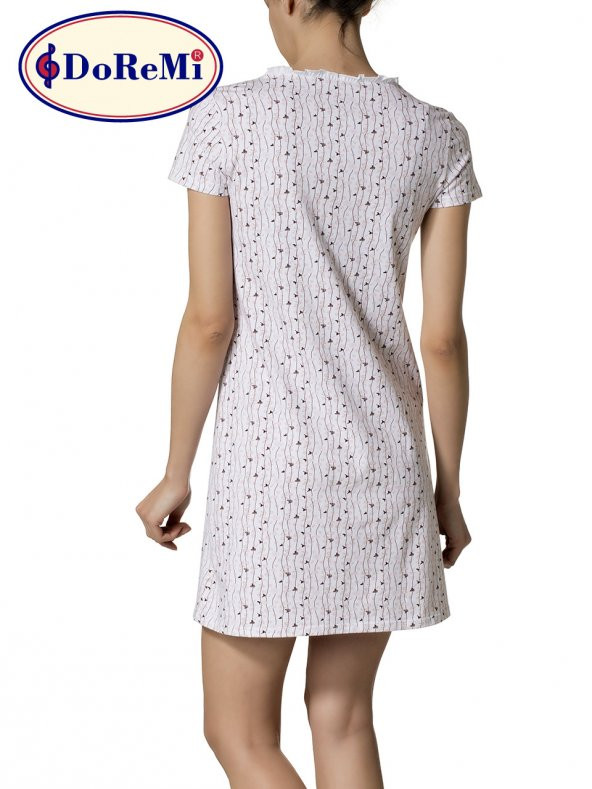 Kısa Kollu Desenli Gecelik - Resim 4