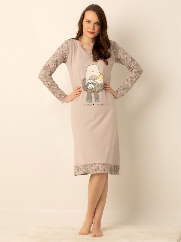 Doğal Pamuklu Gecelik - Resim 8