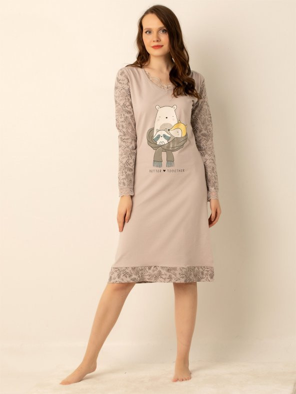 Doğal Pamuklu Gecelik - Resim 2