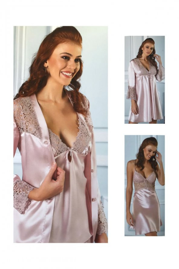 pierre cardin 6 Parça Dantel Detaylı Saten