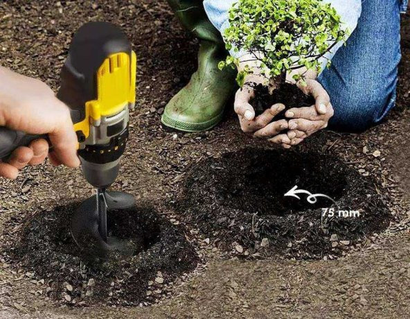 Bahçe Toprak Delici Universal Matkap Ucu Toprak Burgu Aparatı 20x7.5 - 7