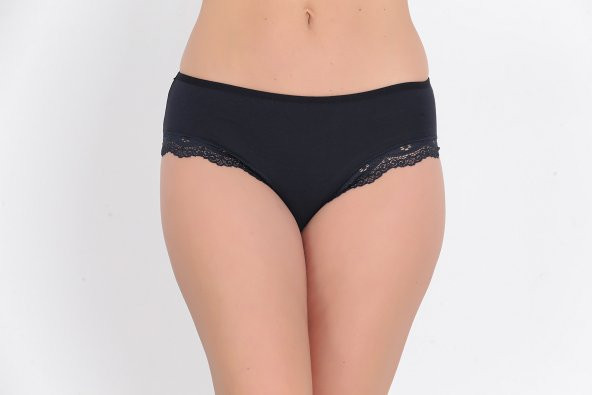 Dantel Detaylı Günlük Kadın Külot Lacivert - Resim 2