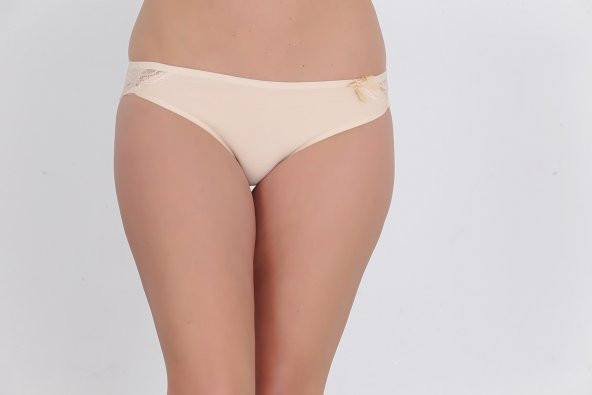 Arkası Dantel Detaylı Günlük Kadın Külot Ten - Resim 2