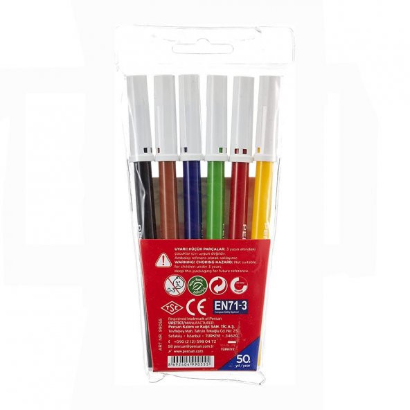 6 lı Keçeli Kalem 1 Paket 6 Renk Keçeli Kalem - 2