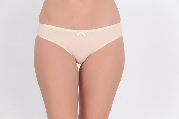 Arkası Dantelli Düşük Bel Slim Külot Ten - Resim 2