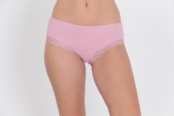 Dantel Detaylı Günlük Kadın Külot Gül Kurusu - Resim 2