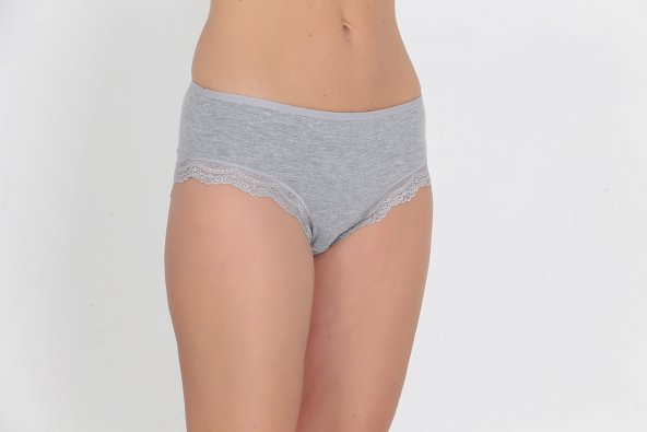 Dantel Detaylı Günlük Kadın Külot Gri ürün görseli