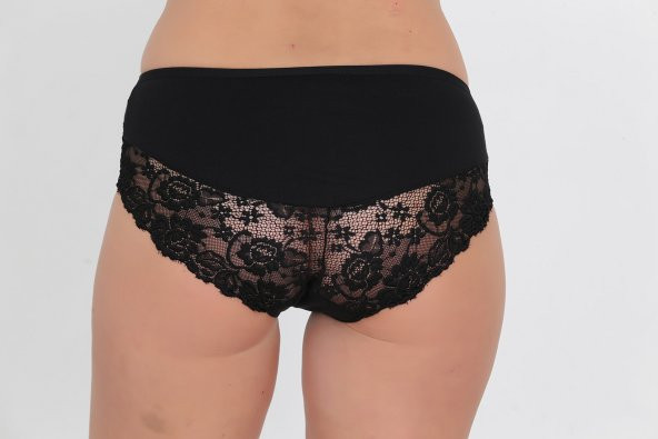 Önü ve Arkası Dantel Detaylı Günlük Kadın Külot Lacivert - Resim 3