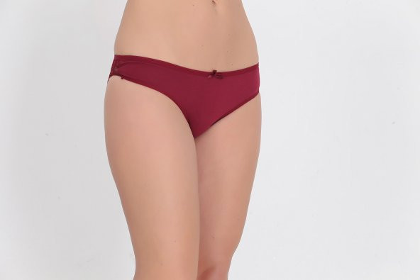 Arkası Dantelli Düşük Bel Slim Külot Bordo ürün görseli