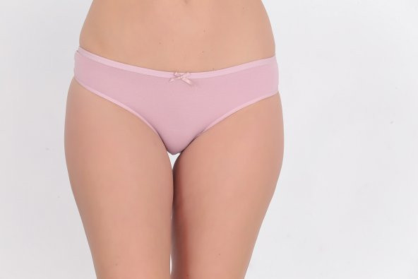 Arkası Dantelli Düşük Bel Slim Külot Gül Kurusu - Resim 2