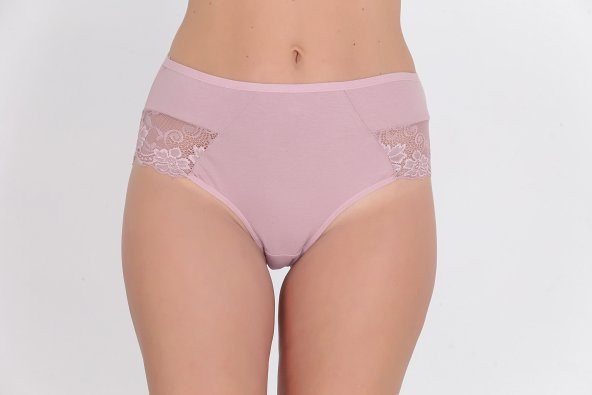 Önü ve Arkası Dantel Detaylı Günlük Kadın Külot Gül Kurusu - Resim 2