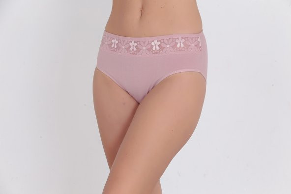 Önü Dantel Detaylı Günlük Kadın Külot Gül Kurusu ürün görseli