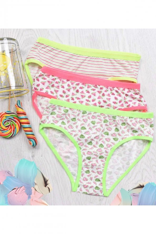 Kız Çocuk Desenli 3Lü Külot ürün görseli