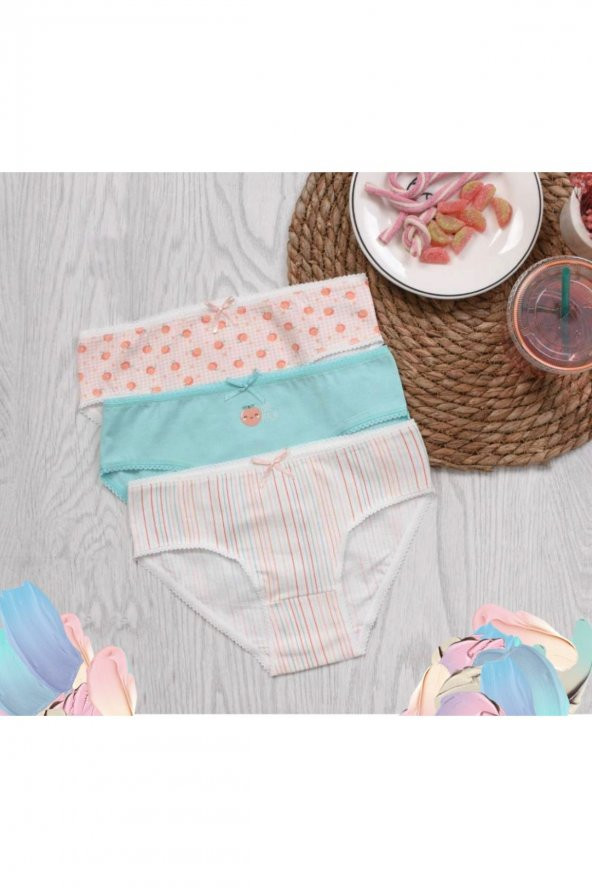 Kız Çocuk Desenli 3Lü Külot ürün görseli