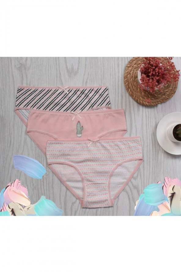 Kız Çocuk Desenli 3Lü Külot ürün görseli