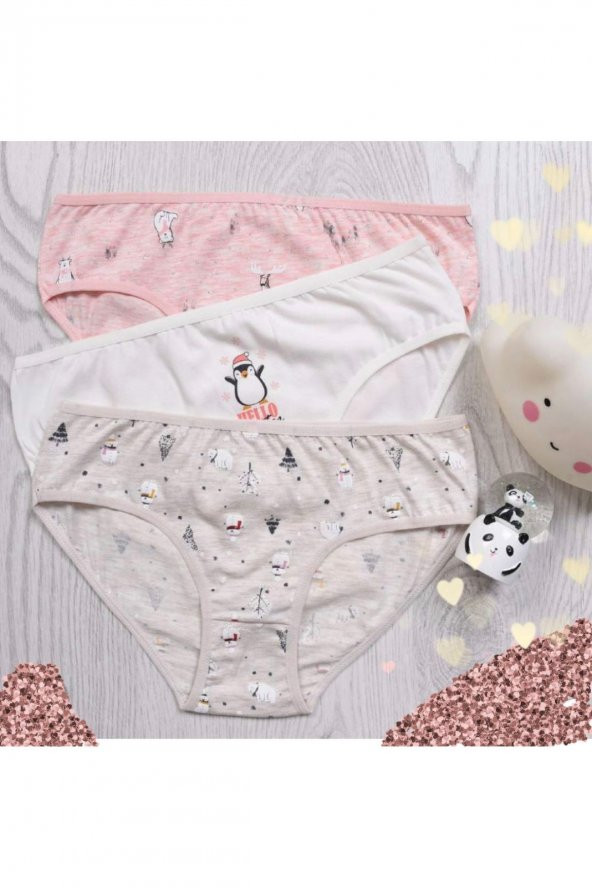 Kız Çocuk Desenli 3Lü Külot ürün görseli