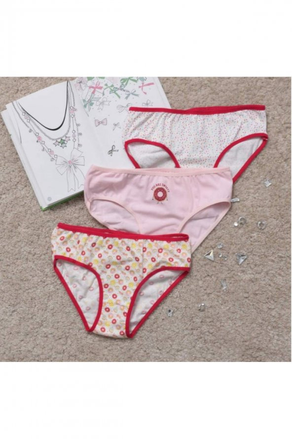 Kız Çocuk Desenli 3Lü Külot ürün görseli