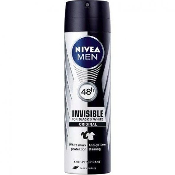 NIVEA MEN Invisible Black and White  Deodorant 150 ml ...