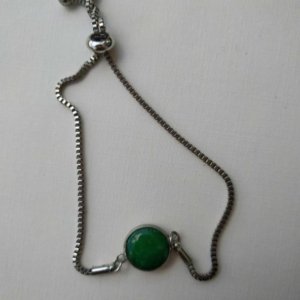 Yakut Renk Doğal Taş Zincir Kordon Gümüş Kaplama Asansörlü Kadın Bileklik