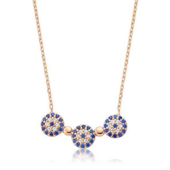 925 Ayar Gümüş Nazarlı Kadın Gümüş Kolye ürün görseli