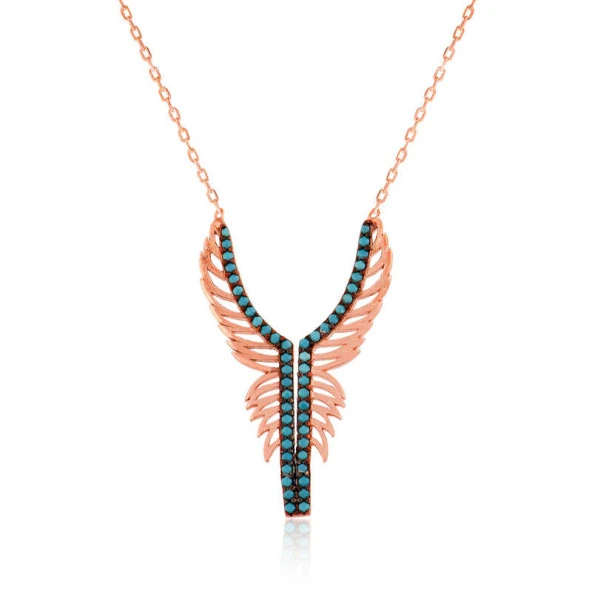 925 Ayar Gümüş Melek Kanadı Kadın Gümüş Kolye ürün görseli