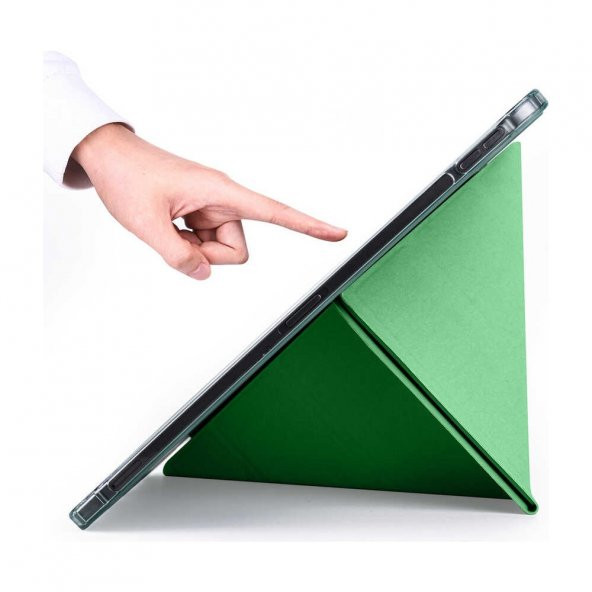 Apple iPad 6. Nesil 9.7" Kılıf + Kalem Uyku Modlu Kalem Bölmeli Yumuşak Silikon Standlı Kılıf - 2
