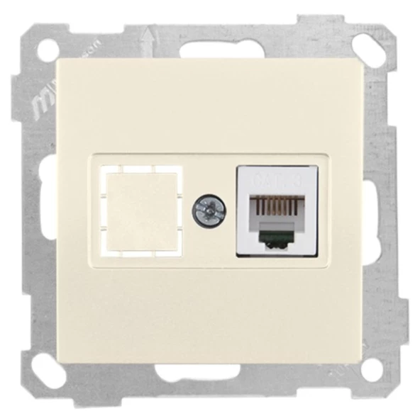 CANDELA KREM MEK+TUŞ 1RJ12 TELEFON PRİZİ (12ADET) MUTLUSAN
