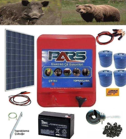 Pars Elektrikli Çit Ayı-Domuz Kovucu Eco Set 2000 (Ahşap Direk İzolatörlü)