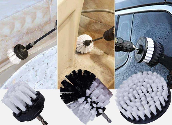 Ev Mutfak Koltuk Matkap Uyumlu Temizleme Fırça Seti 5 Adet S/B - 3