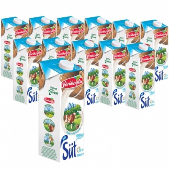 Yörükoğlu Yağlı Süt 1 lt x 12 Adet