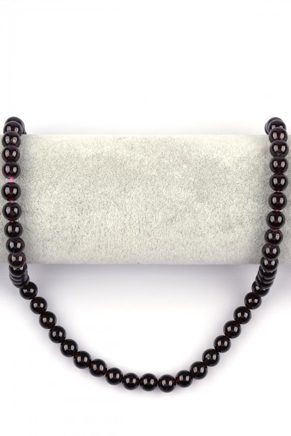 Granat Doğal Taş Dizi 8 mm Küre Kesim - 2