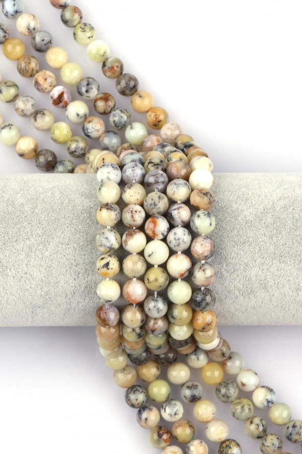 Merlinite Opal Doğal Taş Dizi 8 mm Küre Kesim ürün görseli